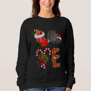 Love Porcupine Christmas Lights Santa Hat Christm Sweatshirt