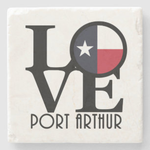 LOVE Port Arthur Texas Stone Coaster