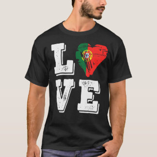Love Portugal Flag Proud Portuguese T-Shirt