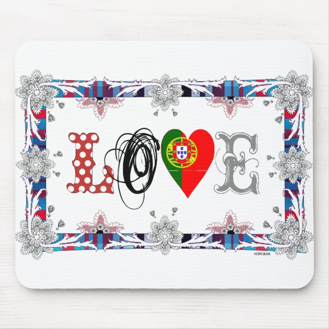 Love Portugal Mouse Pad (Front)