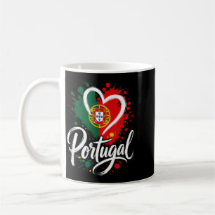 Love Portugal Vacation Travel Heart Flag Souvenir Coffee Mug
