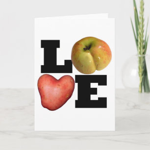 LOVE Potato Apple Valentine's Day Greeting Holiday Card