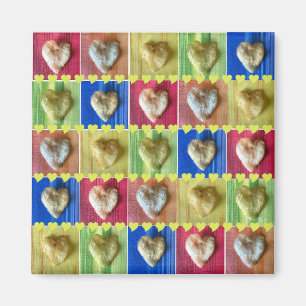 Love Potato Chips Rainbow Colours Retro Pattern Magnet