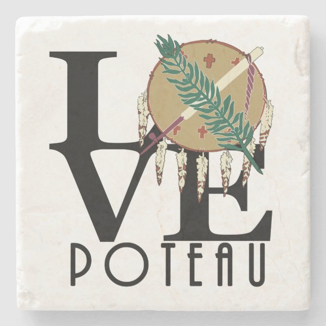 LOVE Poteau Oklahoma Stone Coaster (Front)