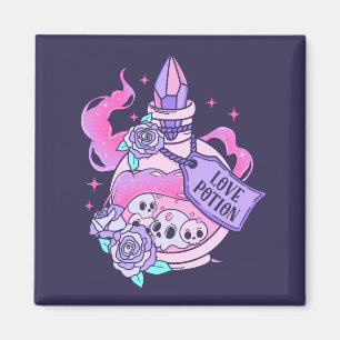 Love Potion Cute Pink Halloween Potion Bottle Magnet