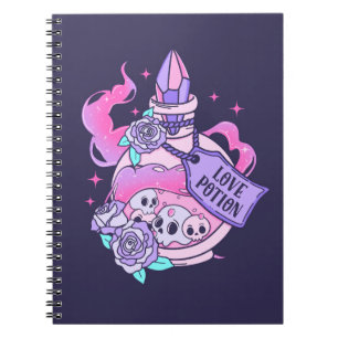 Love Potion Cute Pink Halloween Potion Bottle Notebook