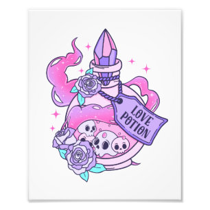 Love Potion Cute Pink Halloween Potion Bottle Photo Print