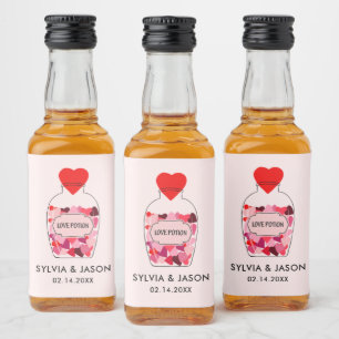 Love Potion Happy Valentine's Day Personalised Liquor Bottle Label