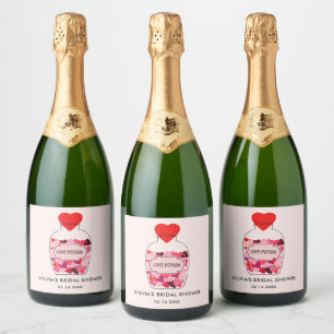 Love Potion Happy Valentine's Day Personalised Sparkling Wine Label