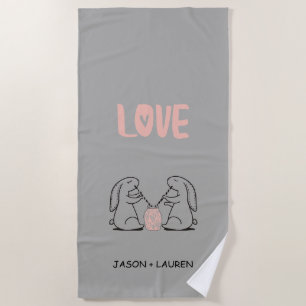 Love Potion Monogram Beach Towel