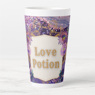Love potion purple pattern art by Renee Lavoie Latte Mug