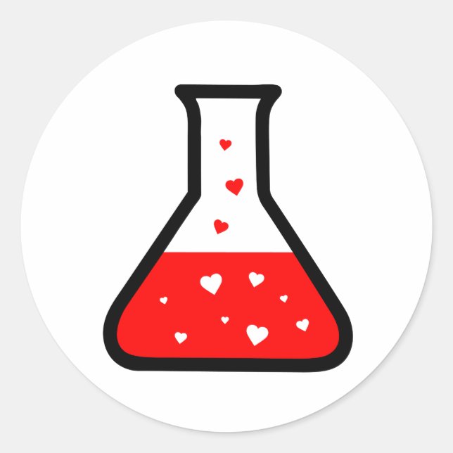 Love Potion (Science) Classic Round Sticker (Front)