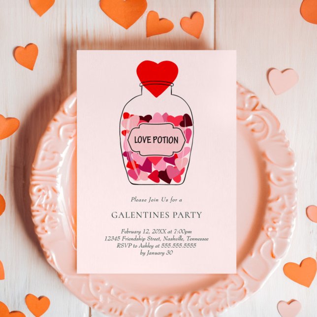 Love Potion Valentine's Day Galentines Party Invitation (Creator Uploaded)