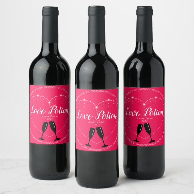 Love Potion Wine Labels  (Bottles)