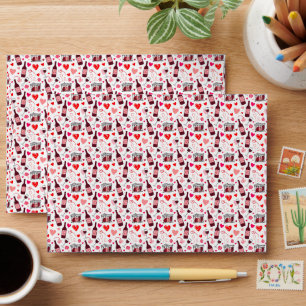 Love Potion Wine Seamless Pattern Envelope