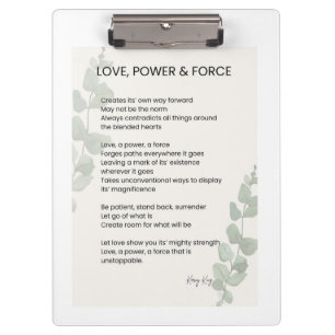 Love, Power, Force Poem Poetry  Clipboard