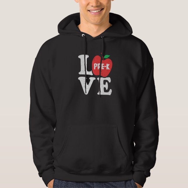 Love Pre K Apple Student Teacher Hoodie (Front)