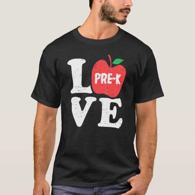 Love Pre K Apple Student Teacher   T-Shirt (Front)