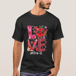 Love Pre-K Cute Hearts Valentine's Day Students Te T-Shirt