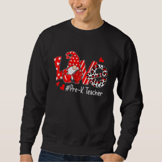 Love Pre K Teacher Heart Leopard Teacher Valentine Sweatshirt