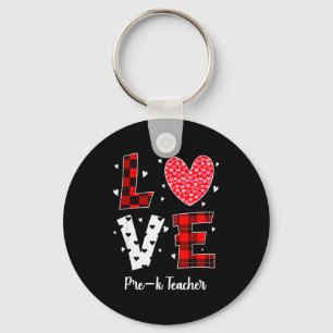 Love Pre-k Teacher Students Heart Saint Valentines Key Ring