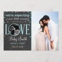 Love Pregnancy Announcement Ultrasound Blue Boy