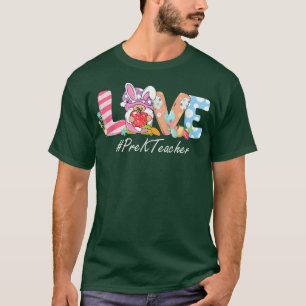 LOVE PreK Teacher Gnome Bunny Funny Easter Day Chr T-Shirt