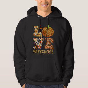 Love Preschool Pumpkin Student Teacher Halloween Hoodie