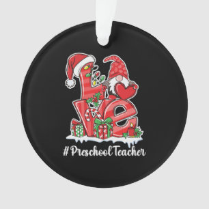 Love Preschool Teacher Gnome Christmas Pyjamas Ornament