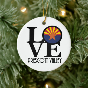 LOVE Prescott Valley Arizona Ceramic Ornament
