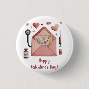 Love Prescription Valentine Design Postcard 3 Cm Round Badge