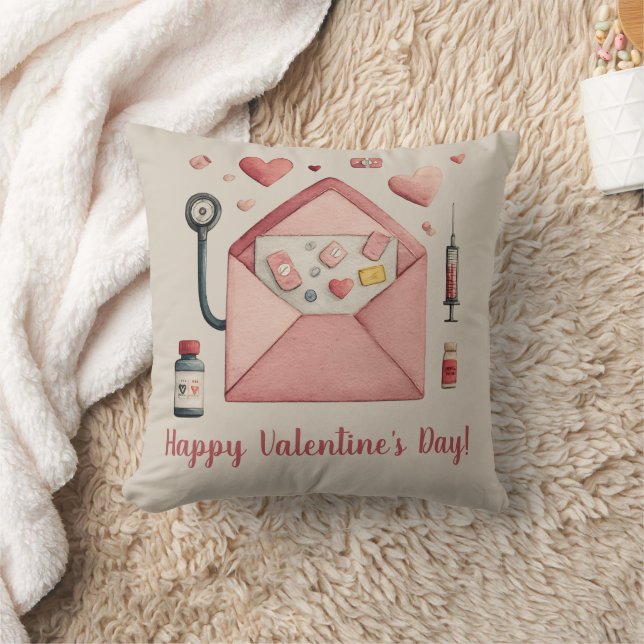 Love Prescription Valentine Design Postcard Cushion (Blanket)
