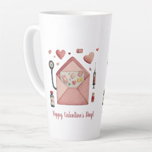 Love Prescription Valentine Design Postcard Latte Mug
