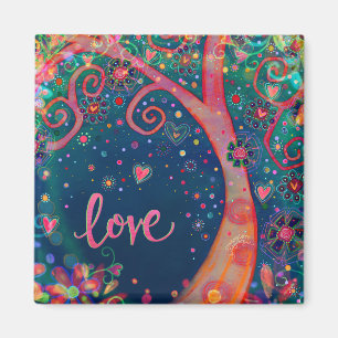 Love Pretty Blue Tree Floral Inspirivity Magnet