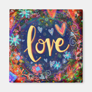 Love Pretty Hearts Floral ONE WORD Inspirivity Magnet