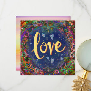 Love Pretty Hearts Flowers Inspirational Thank You Card