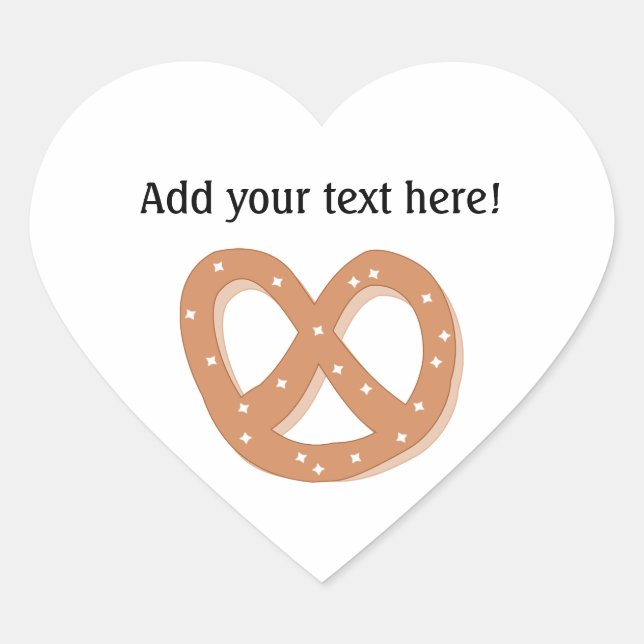 Love Pretzels - Personalise this Fun Graphic Heart Sticker (Front)