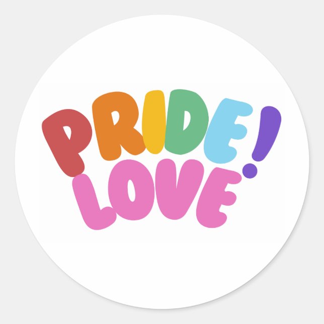love pride classic round sticker (Front)