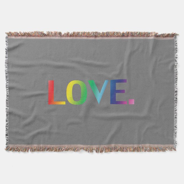 "love" pride lgbt letters dark grey background - throw blanket (Front)