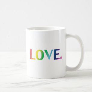 Love, pride lgbt lgbtq gay queer rainbow colours coffee mug