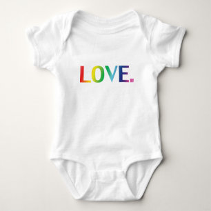 Love, pride lgbt lgbtq rainbow colours baby bodysuit