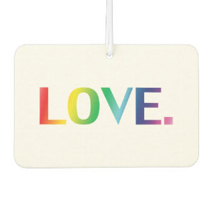 Love, pride lgbt lgbtq rainbow colours white car air freshener