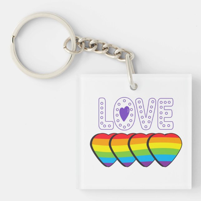 Love Pride. LGBT+Pride. Pride love     Keychain (Front)