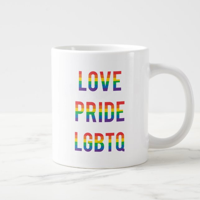 Love Pride LGBTQ Large Coffee Mug (Right)