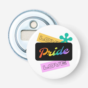 Love pride love. LGBT+pride. Rainbow Bottle Opener
