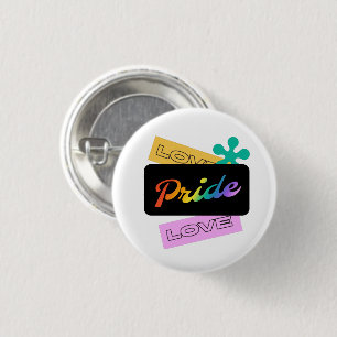 Love pride love. LGBT+pride. Rainbow Button