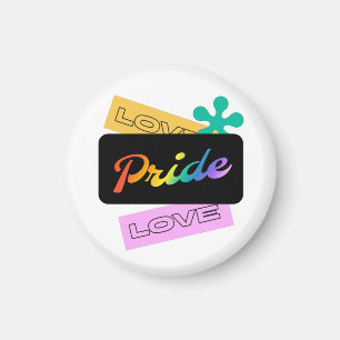 Love pride love. LGBT+pride. Rainbow Magnet
