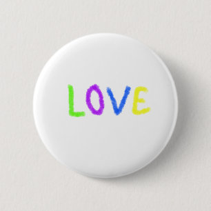 Love pride rainbow watercolor LGBTQ June modern 6 Cm Round Badge
