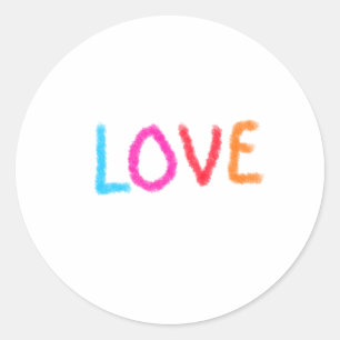 Love pride rainbow watercolor LGBTQ June modern Classic Round Sticker