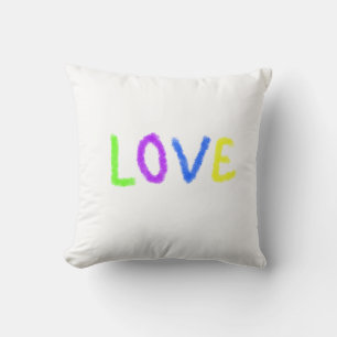 Love pride rainbow watercolor LGBTQ June modern Cushion